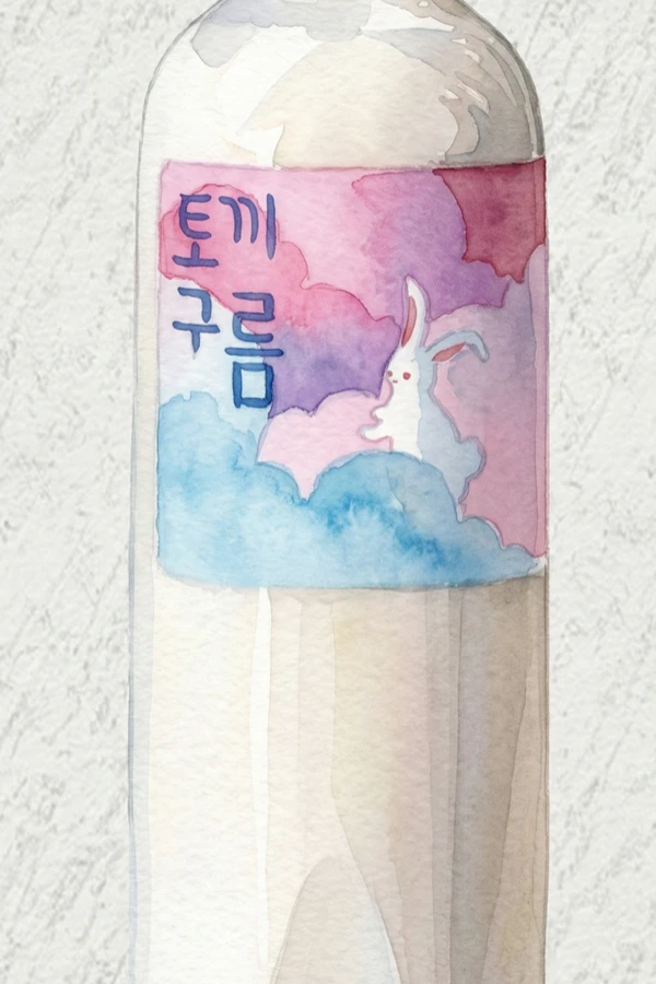 Rabbit Cloud - Korean Makgeolli, Ulsan, 6.8% ABV, 750ml. Cotton candy and steamed rice float, Marshmallow-soft fluffy texture, Gentle sweetness with minimal acidity, Powdery cotton-soft finish, Oligosaccharide rounded mouthfeel
