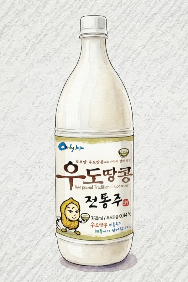 Udo Peanut Traditional Liquor - Korean Traditional Drink, Chungcheongbuk, 6% ABV, 750ml. Toasted peanut, Sesame-like