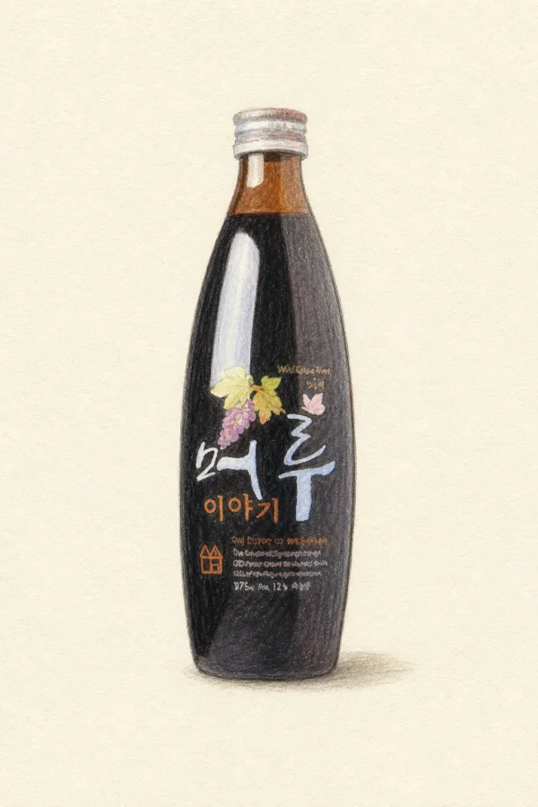 Wild Grapeiyagi - Korean Fruit Wine, Jeonbuk, 12% ABV, 350ml. Fruity, Sweet