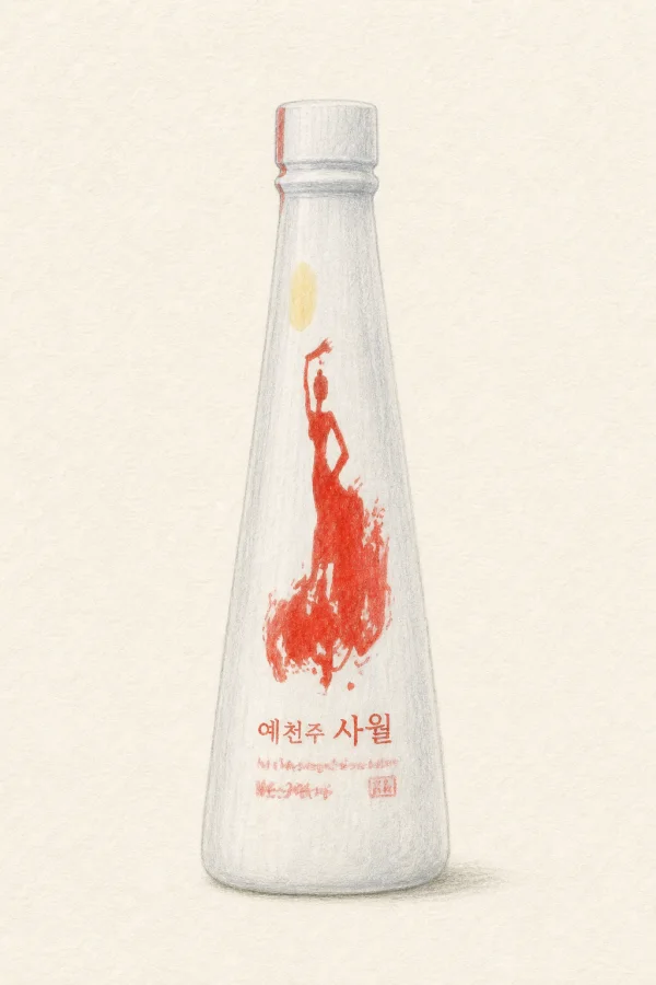 Yecheonju Sawol 24 - Korean Soju, Gyeongsangbuk, 24% ABV, 375ml. Clean, Smooth