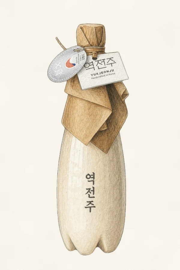 역전주 - 기타, 서울, 9% ABV, 600ml. 갓 구운 쌀빵 향, 은은한 꽃·효모 풍미, 실키하고 두 가지 쌀이 겹친 질감, 정교하게 조절된 단맛, 구운 곡물 드라이 피니시