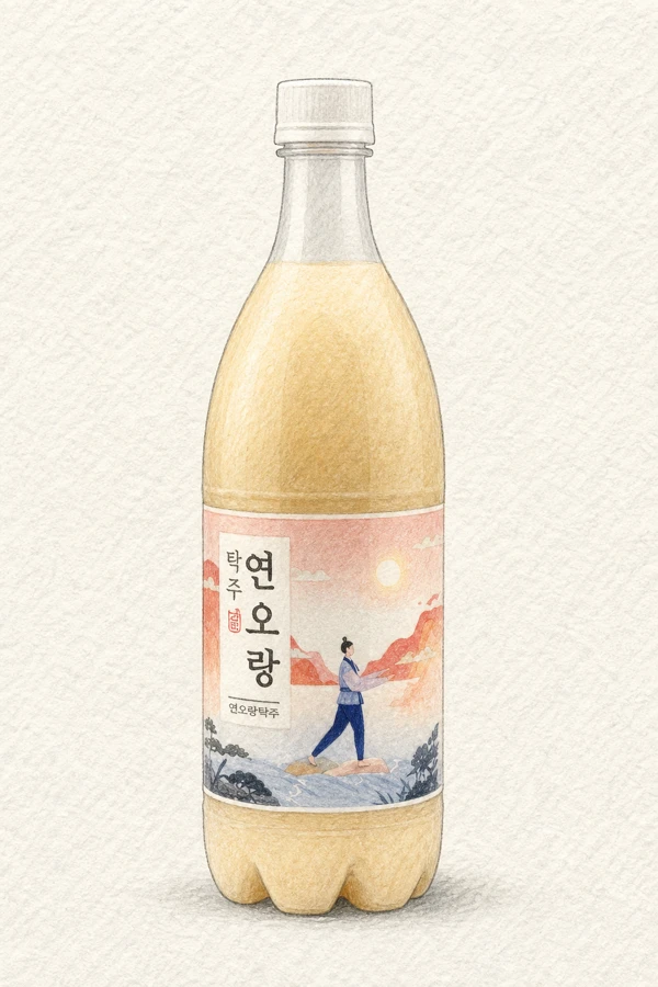 Yeonorang Takju - Korean Makgeolli, Gyeongsangbuk, 12% ABV, 750ml. Toasted grain, Caramel