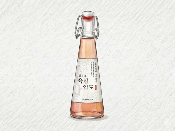 육십일도 - 소주, 경기, 61% ABV, 250ml. 깔끔한, 부드러운