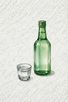 Persimmon Dew - Korean Soju, Chungcheongnam, 23% ABV, 375ml. Clean, Smooth